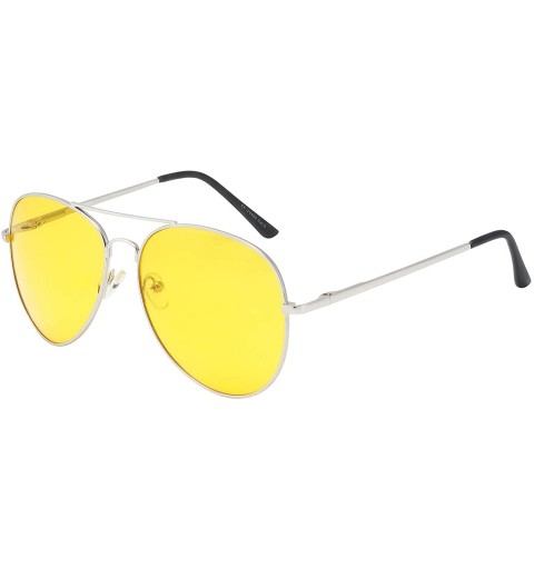 Aviator Sunglasses Men's Ladies Fashion 80s Retro Style Designer Shades UV400 Lens Unisex - Yellow - CQ11LDQEIXR $9.64