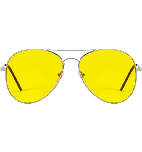 Aviator Sunglasses Men's Ladies Fashion 80s Retro Style Designer Shades UV400 Lens Unisex - Yellow - CQ11LDQEIXR $9.64