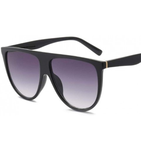 Square Sunglasses Woman Vintage Retro Flat top Thin Shadow Sun Glasses Square Pilot Luxury Designer Large Black Shades - CY18...