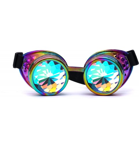 Goggle Retro Victorian Steampunk Goggles Rainbow Prism Kaleidoscope Glasses - Cool - C018SQZ0U6A $11.76