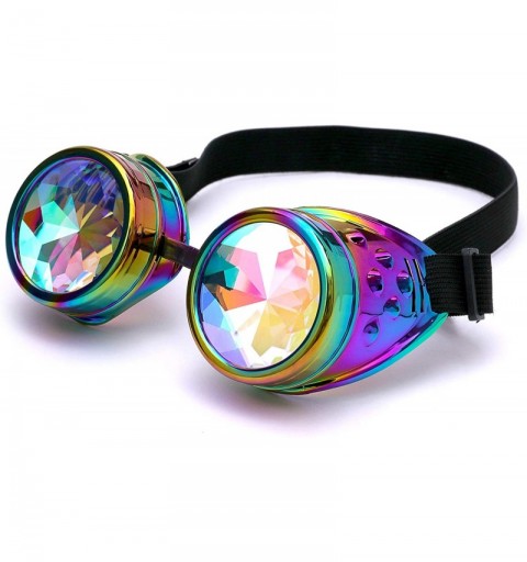 Goggle Retro Victorian Steampunk Goggles Rainbow Prism Kaleidoscope Glasses - Cool - C018SQZ0U6A $11.76