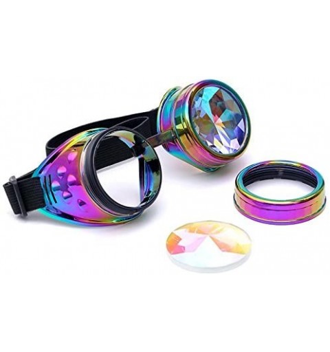 Goggle Retro Victorian Steampunk Goggles Rainbow Prism Kaleidoscope Glasses - Cool - C018SQZ0U6A $11.76