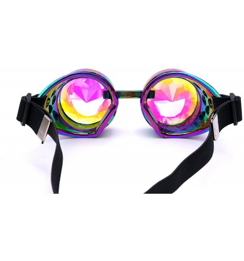 Goggle Retro Victorian Steampunk Goggles Rainbow Prism Kaleidoscope Glasses - Cool - C018SQZ0U6A $11.76
