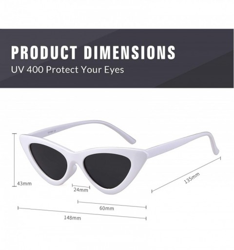 Oversized Retro Vintage Cateye Sunglasses for Women Clout Goggles Plastic Frame Glasses - White(polarized) - CD18I4K8X9W $11.09