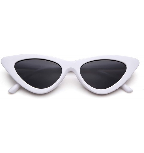 Oversized Retro Vintage Cateye Sunglasses for Women Clout Goggles Plastic Frame Glasses - White(polarized) - CD18I4K8X9W $11.09