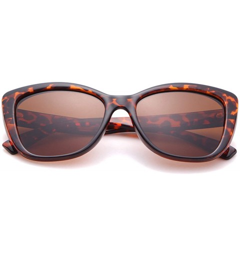 Cat Eye Polarized Cateye Designer Sunglasses for Women Vintage Retro Tredny Glasses - Tortoise Frame/Brown Polarized Lens - C...