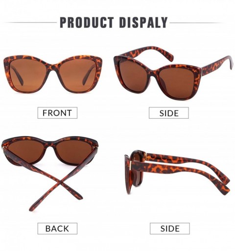 Cat Eye Polarized Cateye Designer Sunglasses for Women Vintage Retro Tredny Glasses - Tortoise Frame/Brown Polarized Lens - C...