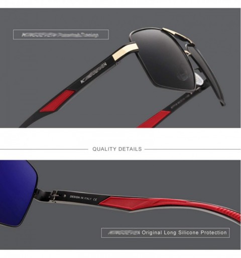 Square Aluminum Men Sunglasses Polarized Lens Brand Design Temples Sun Glasses Coating Mirror - Gun Gray - CA198ZAASZ2 $34.08