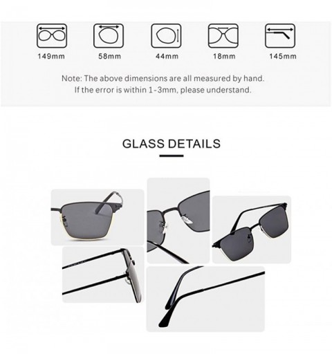 Square Sunglasses Unisex Polarized 100% UV Protection Fishing Driving Glasses Retro Square Classic - C5 - CP18UAWZXUR $33.93