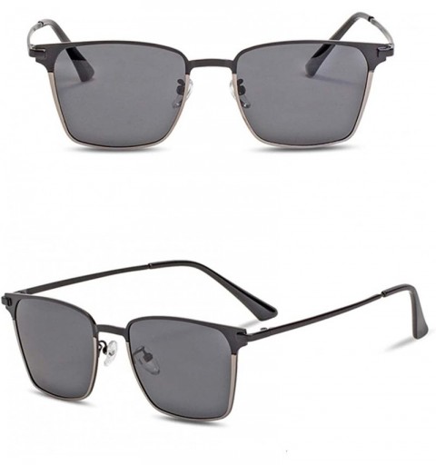 Square Sunglasses Unisex Polarized 100% UV Protection Fishing Driving Glasses Retro Square Classic - C5 - CP18UAWZXUR $33.93