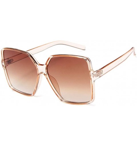 Oval Sexy Leopard Oversized Square Sunglasses Big Frame Sunglasses Women UV400 Silver Gradient Eyewear - CR18TASRDZW $16.36