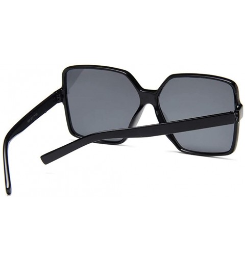 Oval Sexy Leopard Oversized Square Sunglasses Big Frame Sunglasses Women UV400 Silver Gradient Eyewear - CR18TASRDZW $16.36