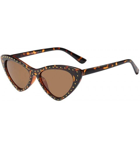 Cat Eye Unisex Fashion Sunglasses Rapper Oval Frame Cat Eyes Shade Glasses - D - C318TQZWSAK $7.74