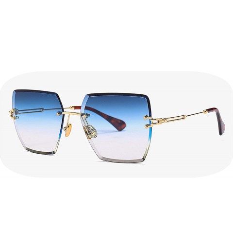 Square Womens RimlSunglasses Metal Gradient Lens Brown Black Square Sun Glasses Accessories Summer 2018 - Blue - CN197Y7EY67 ...