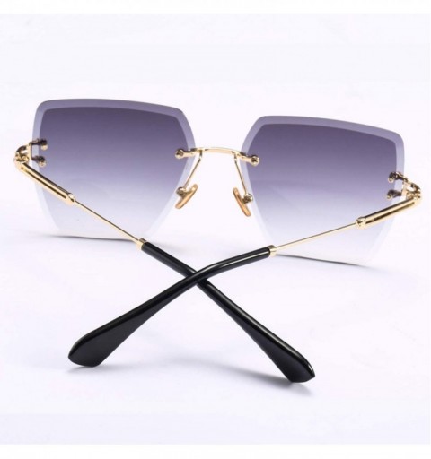 Square Womens RimlSunglasses Metal Gradient Lens Brown Black Square Sun Glasses Accessories Summer 2018 - Blue - CN197Y7EY67 ...