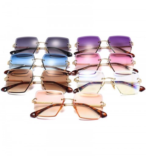 Square Womens RimlSunglasses Metal Gradient Lens Brown Black Square Sun Glasses Accessories Summer 2018 - Blue - CN197Y7EY67 ...