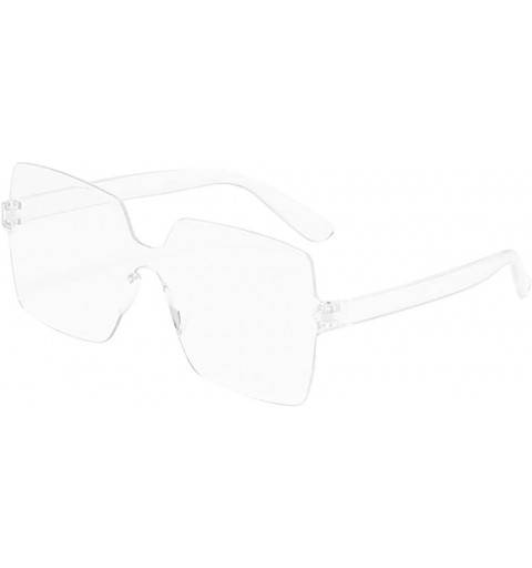 Rimless Unisex Jelly Square Sunglasses Sexy Retro Women Men Candy Color Integrated UV Outdoor Glasses - Q - C6196U5X0IA $7.49