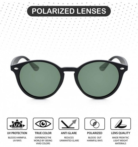 Sport Polarized Round Vintage Sunglasses for Men for Women-Circle Sunglasses - Eyewear for Driving UV 400 Protection - C2194G...