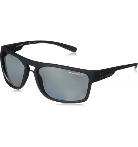 Wrap Men's An4239 Brapp Rectangular Sunglasses - Matte Black/Polarized Grey - CN182EAUDQ9 $62.25