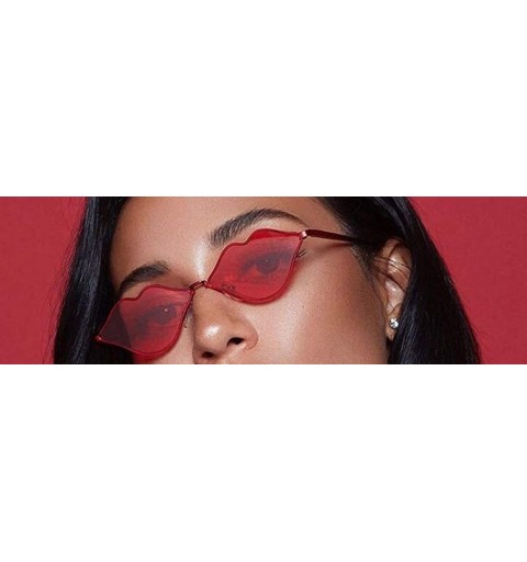 Square Lip Shape Retro Kiss Sunglasses Women Fashion Daily Sun Glasses Women Alloy Mirror Sunglasses - Gd007-1 - CI18U8GLUIM ...