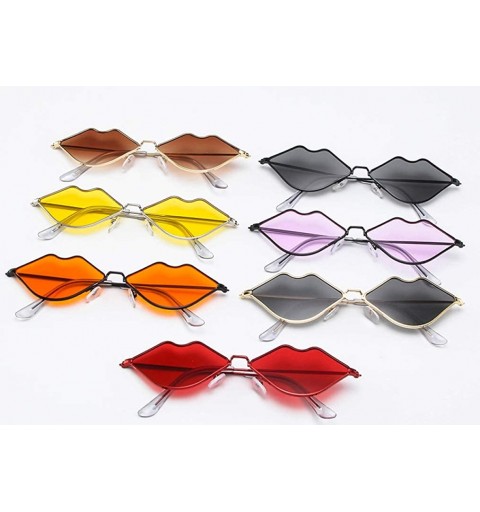 Square Lip Shape Retro Kiss Sunglasses Women Fashion Daily Sun Glasses Women Alloy Mirror Sunglasses - Gd007-1 - CI18U8GLUIM ...