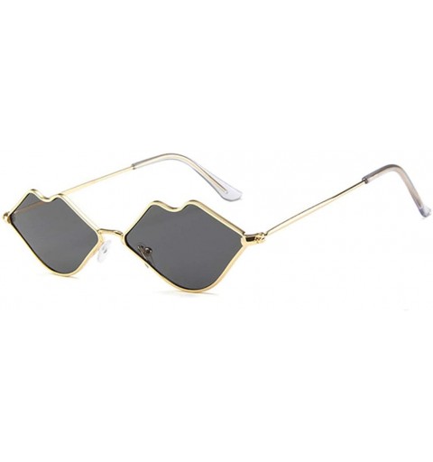 Square Lip Shape Retro Kiss Sunglasses Women Fashion Daily Sun Glasses Women Alloy Mirror Sunglasses - Gd007-1 - CI18U8GLUIM ...