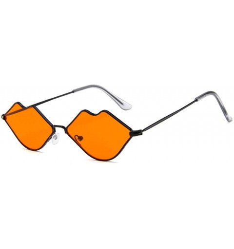 Square Lip Shape Retro Kiss Sunglasses Women Fashion Daily Sun Glasses Women Alloy Mirror Sunglasses - Gd007-1 - CI18U8GLUIM ...