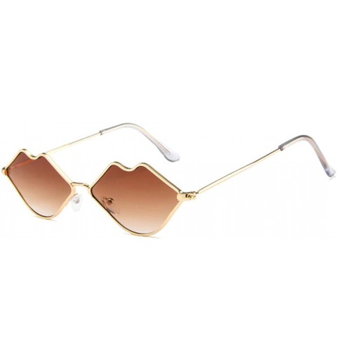 Square Lip Shape Retro Kiss Sunglasses Women Fashion Daily Sun Glasses Women Alloy Mirror Sunglasses - Gd007-1 - CI18U8GLUIM ...