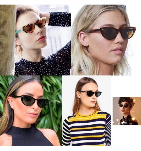 Goggle Cat Eye Sunglasses for Women Small Clout Goggles Mod Style Plastic Frame - Black B - CL18Y2YHDOS $9.02