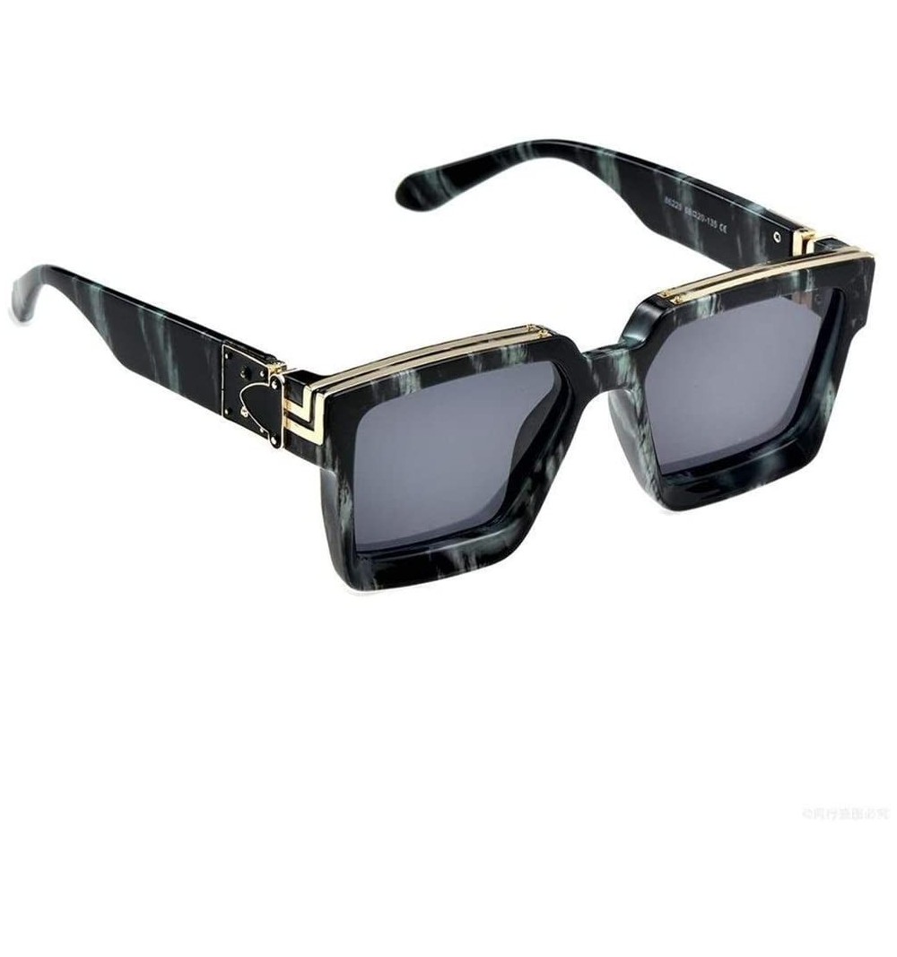 Square Square Luxury Sunglasses Men Women Fashion UV400 Glasses (Color C5 Green) - C5 Green - CA199H2NUIW $23.76