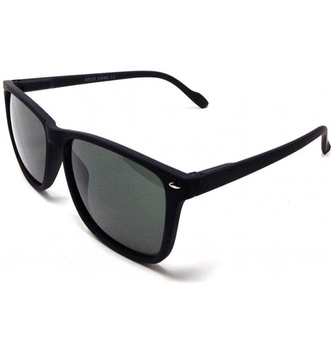 Square Soft Rubber Frame Square Classic Casual Sunglasses - Black Frame - CD18Y8H3TOA $13.33