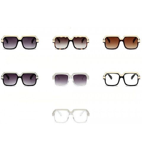 Square Hot Brand Designer Unisex Classic Square Sunglasses Vintage Shades - Silver&black - CZ18M40YOA2 $9.80