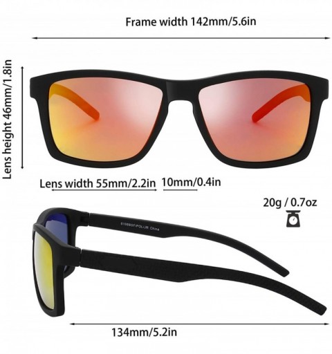 Rectangular Polarized Rectangular Sunglasses Driving 1 Rubber - 1-rubber Black - CD18WQEA7K3 $12.34