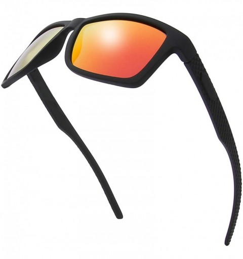 Rectangular Polarized Rectangular Sunglasses Driving 1 Rubber - 1-rubber Black - CD18WQEA7K3 $12.34