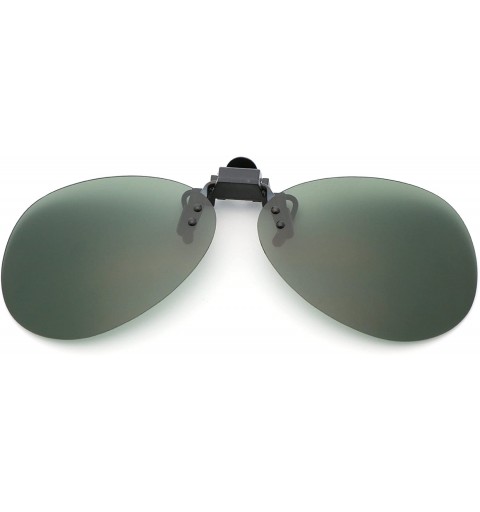 Aviator aviator style polarized clip glasses - G15 Green Lens - CN189K8KGUC $8.70