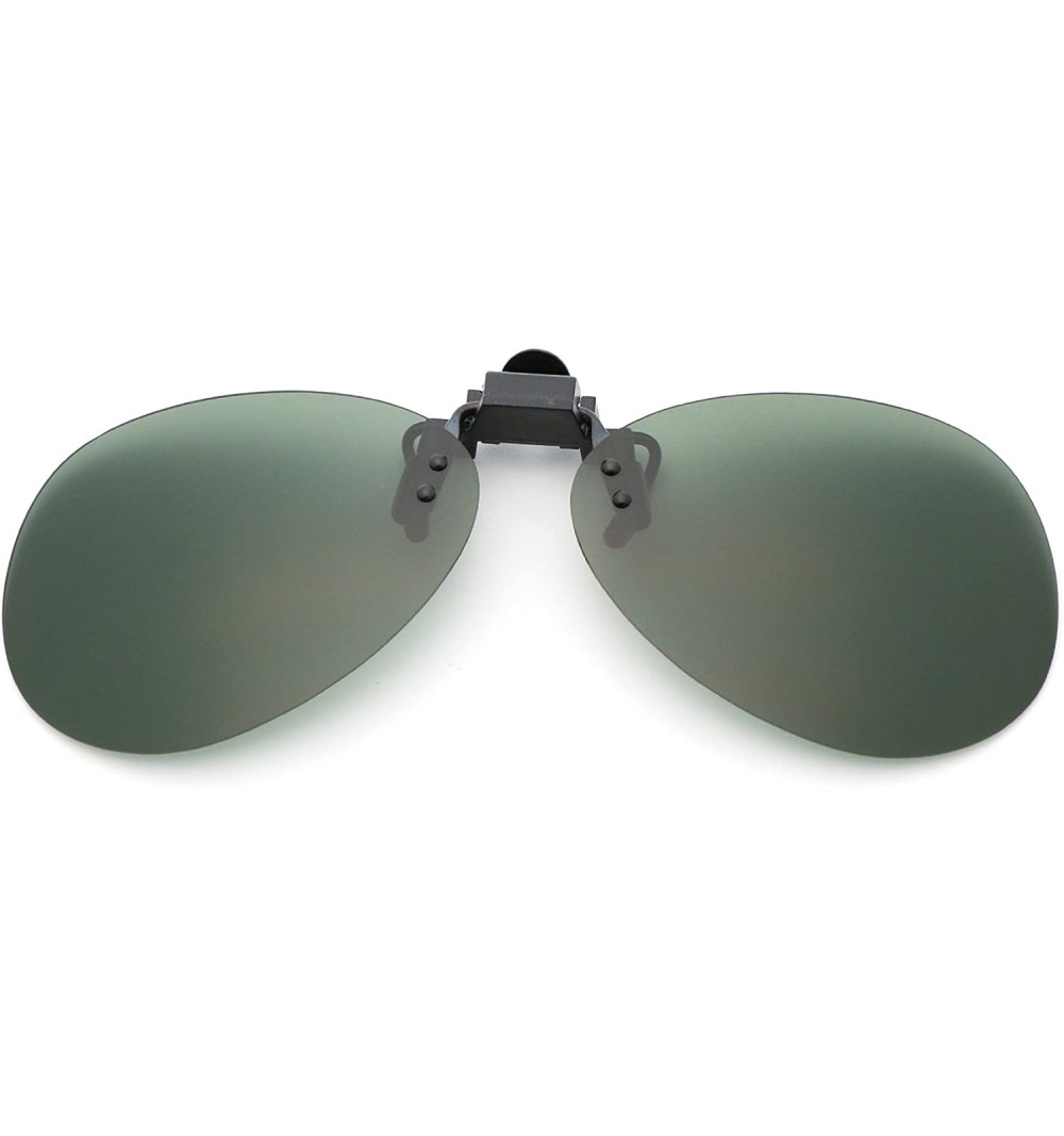Aviator aviator style polarized clip glasses - G15 Green Lens - CN189K8KGUC $8.70