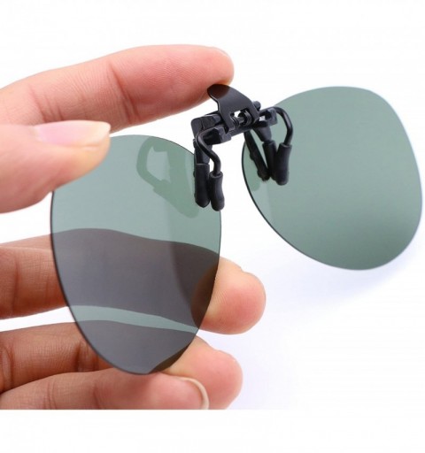 Aviator aviator style polarized clip glasses - G15 Green Lens - CN189K8KGUC $8.70