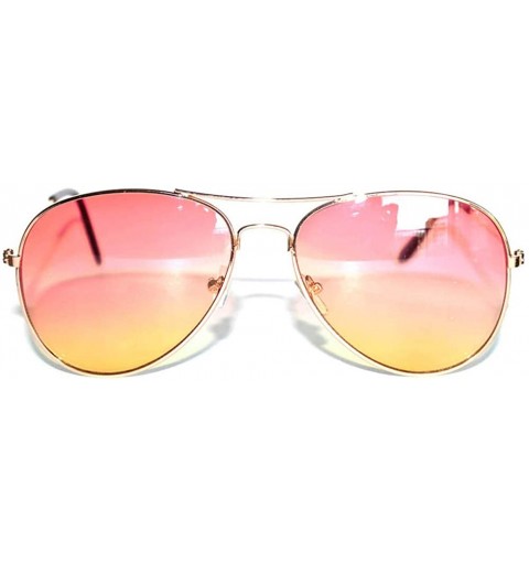 Aviator 12 Pieces Wholesale Aviator Sunglasses Two Tone Color Lens Gold Metal Frame - 064-pink-yellow-12 Pairs - CG18LL0RYXU ...