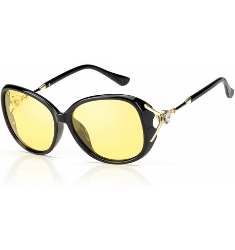 Wrap Oversized Driving Anti glare Polarized - Oversized Night-vision Glasses- Black - CQ196SLZT4Y $18.85