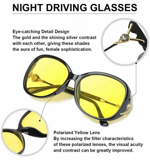 Wrap Oversized Driving Anti glare Polarized - Oversized Night-vision Glasses- Black - CQ196SLZT4Y $18.85