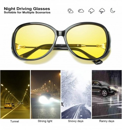 Wrap Oversized Driving Anti glare Polarized - Oversized Night-vision Glasses- Black - CQ196SLZT4Y $18.85