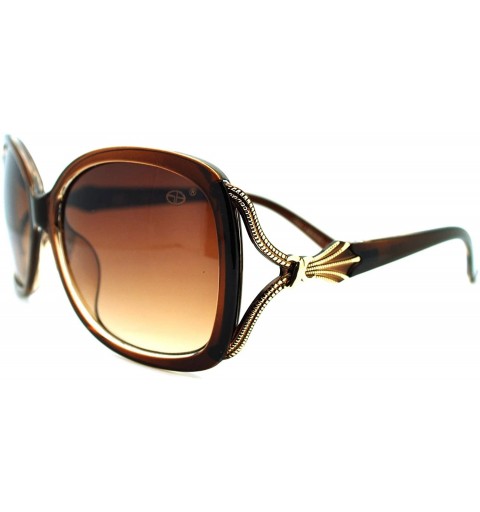 Square Womens Sunglasses Fashionable Chic Soft Square Frame UV 400 - Brown - C6180ZMSDY2 $21.16