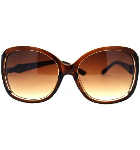 Square Womens Sunglasses Fashionable Chic Soft Square Frame UV 400 - Brown - C6180ZMSDY2 $8.89
