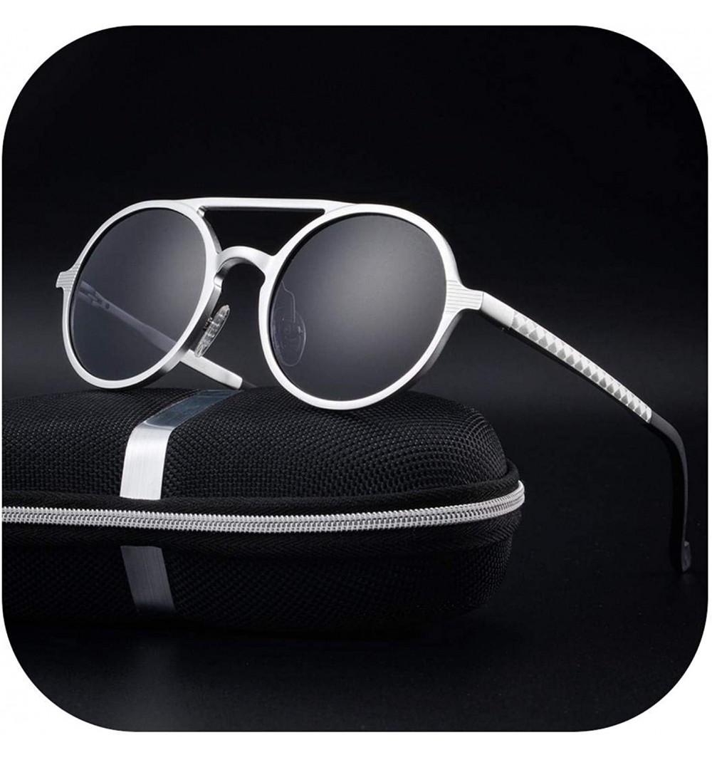 Round Sunglasses Men Polarized Vintage Round Frame Sun Glasses Aluminum Magnesium Alloy Driver Driving Mirrors - CX197A36YQ2 ...