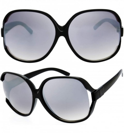 Wrap New Women's Vintage Style Jackie O Huge Frame Ocean Colored Lens Sunglasses - 12-black - CG1867D7WT9 $21.65
