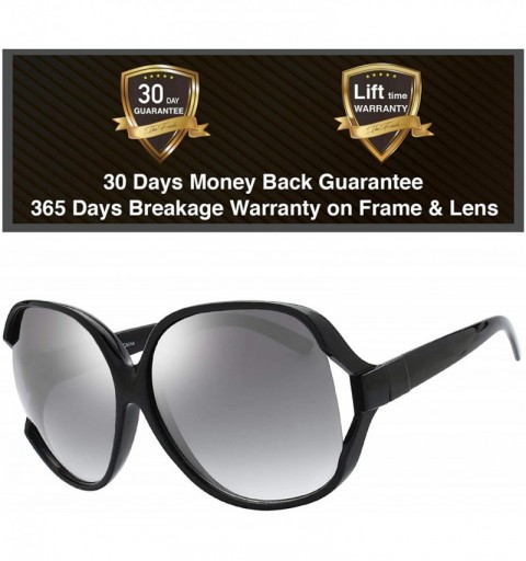 Wrap New Women's Vintage Style Jackie O Huge Frame Ocean Colored Lens Sunglasses - 12-black - CG1867D7WT9 $21.65