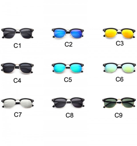 Semi-rimless Classic Brand Polarized Sunglasses Men Women Half Metal Mirror Unisex Sun Glasses Gafas De Sol UV400 CC0832 - C8...