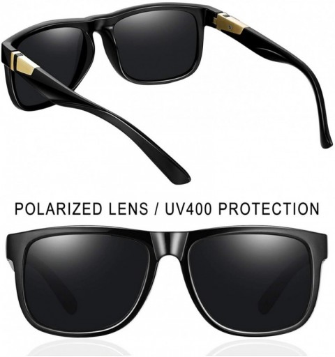 Oversized Unisex Polarized Sunglasses Men Women Retro Designer Sun Glasses - Gloss Black Retro Simple Packaging - CD18IH997DE...