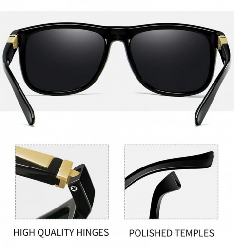 Oversized Unisex Polarized Sunglasses Men Women Retro Designer Sun Glasses - Gloss Black Retro Simple Packaging - CD18IH997DE...