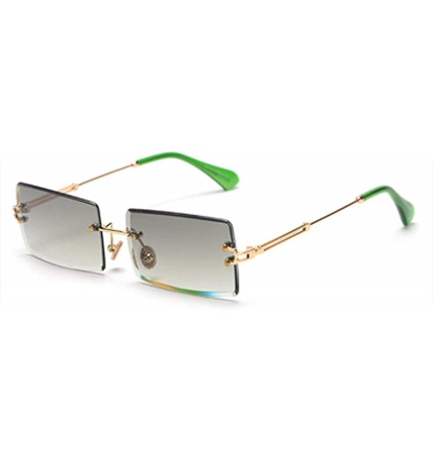 Oval Fashion RimlSunglasses Women Accessories Rectangle FeSun Glasses Green Black Brown Square Eyewear - CR199C72GY2 $47.32
